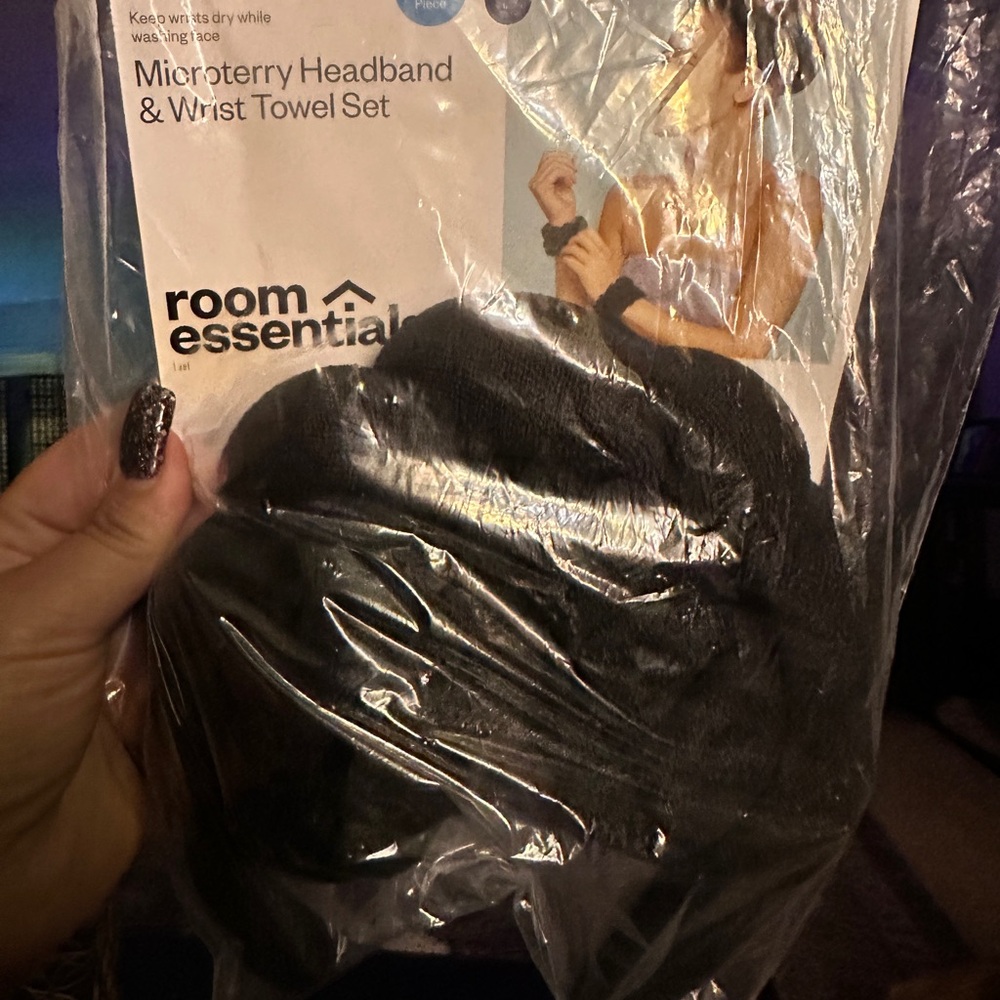Target Black Microterry Headband & Wrist Towel Set, 2 packs per order